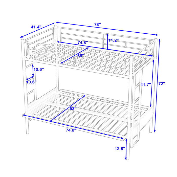 Isabelle & Max™ Warburton Twin over Full Futon Bunk Bunk Bed by Red Barrel Studio® Wayfair